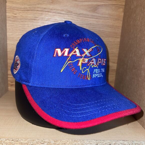 Vintage Max Papis Miller Lite #7 Nascar Racing Strapback Hat “Feel The Speed” - Picture 1 of 10